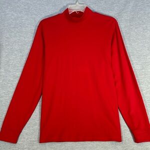 LANDS’ END Christmas Holiday Valentines Soft Snuggly Warm Cotton Mock-Neck Top